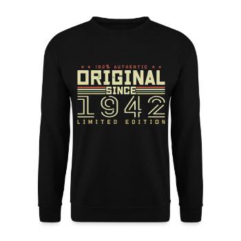 Original 1942 Geburtstagsgeschenk 1942 Retro 1942 - Unisex Pullover - Schwarz - Vorne - Alina (178cm) & Michal (187cm)