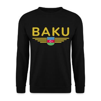 T-Shirt Bakou – Pour les fans de la capitale - Sweat-shirt Unisexe - noir - Devant - Alina (178cm) & Michal (187cm)