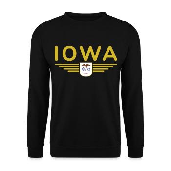 Iowa Fan T-Shirt – Your State! - Unisex Sweatshirt - black - Front - Alina (178cm) & Michal (187cm)