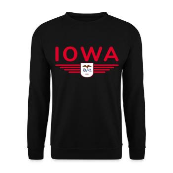 Iowa Fan T-Shirt – Your State! - Unisex Sweatshirt - black - Front - Alina (178cm) & Michal (187cm)