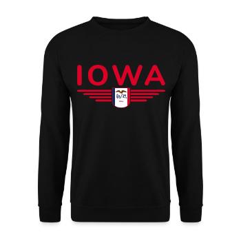 Iowa Fan T-Shirt – Your State! - Unisex Sweatshirt - black - Front - Alina (178cm) & Michal (187cm)