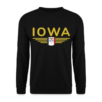Iowa Fan T-Shirt – Your State! - Unisex Sweatshirt - black - Front - Alina (178cm) & Michal (187cm)