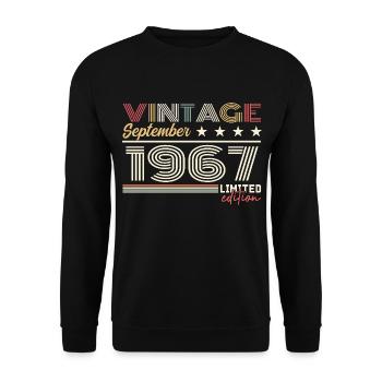 Vintage Septembre 1967 Septembre 1967 September - Unisex Sweatshirt - black - Front - Alina (178cm) & Michal (187cm)