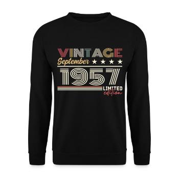 Vintage Septembre 1957 Septembre 1957 September - Sweat-shirt Unisexe - noir - Devant - Alina (178cm) & Michal (187cm)