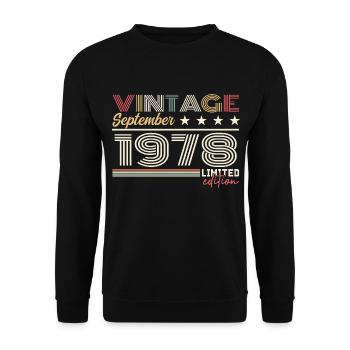 Vintage Septembre 1978 Septembre 1978 September - Unisex Sweatshirt - black - Front - Alina (178cm) & Michal (187cm)