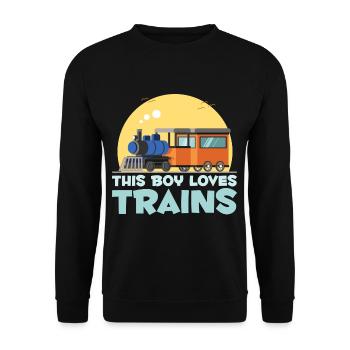 Jeune train amant locomotive fils enfants trains - Sweat-shirt Unisexe - noir - Devant - Alina (178cm) & Michal (187cm)