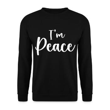 I Come In Peace I'm Peace Funny Matching Couple - Sweat-shirt Unisexe - noir - Devant - Alina (178cm) & Michal (187cm)