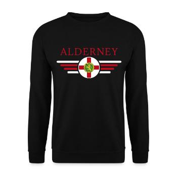 J’aime Aurigny, T-shirt design de style élégance - Sweat-shirt Unisexe - noir - Devant - Alina (178cm) & Michal (187cm)