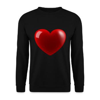 Herz - Unisex Pullover - Schwarz - Vorne - Alina (178cm) & Michal (187cm)