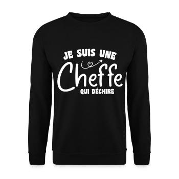 Ich bin ein rockiger Koch - Unisex Pullover - Schwarz - Vorne - Alina (178cm) & Michal (187cm)