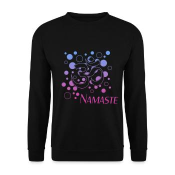 Namaste - Unisex Pullover - Schwarz - Vorne - Alina (178cm) & Michal (187cm)