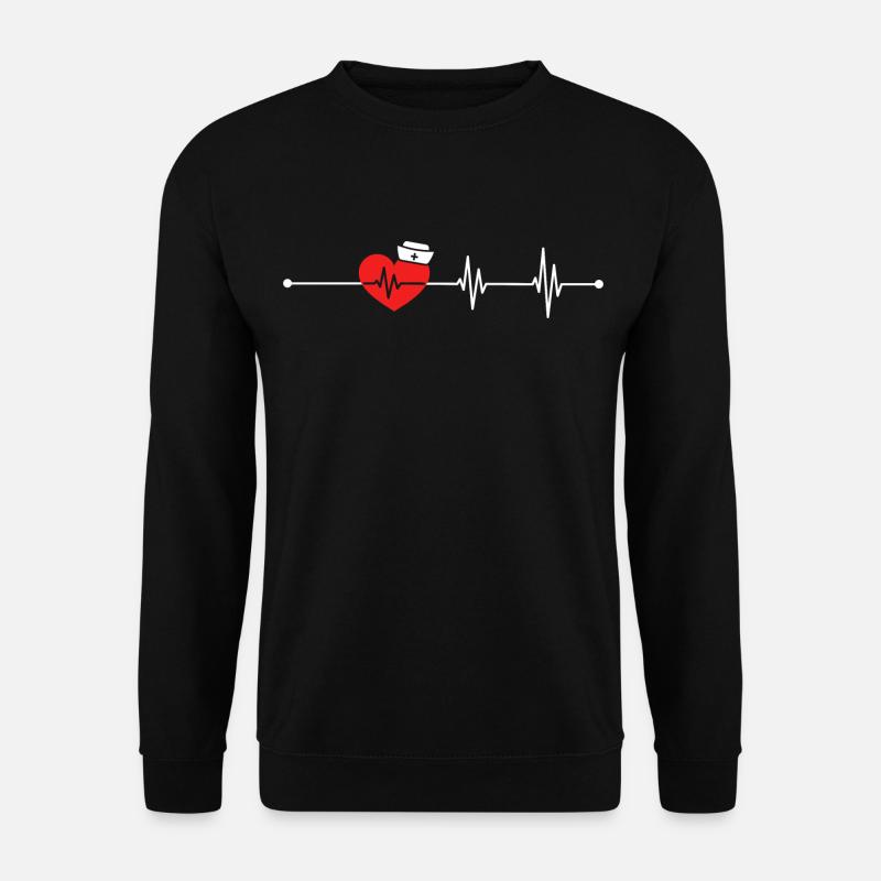 EKG Herzschlag Liebe Kardiogramm Hohles EKG Herz - Unisex Pullover - Schwarz