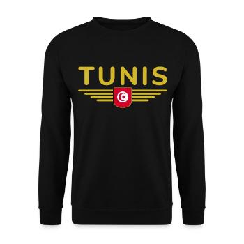 Tunis Design – Pour les amoureux de la capitale - Sweat-shirt Unisexe - noir - Devant - Alina (178cm) & Michal (187cm)