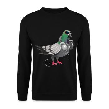 Drôle de techno sourd oreillers musique oiseaux - Sweat-shirt Unisexe - noir - Devant - Alina (178cm) & Michal (187cm)