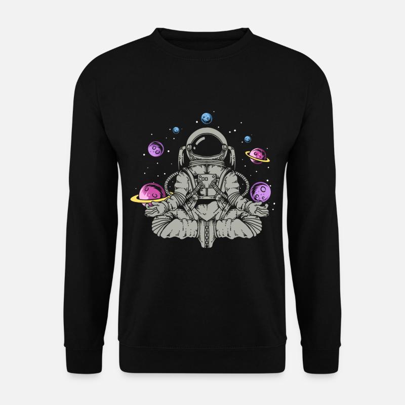 Yoga Astronaut Space Planets - Unisex Sweatshirt - black