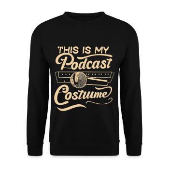 Lustiges Podcast Kostüm Design - Unisex Pullover - Schwarz - Vorne - Alina (178cm) & Michal (187cm)