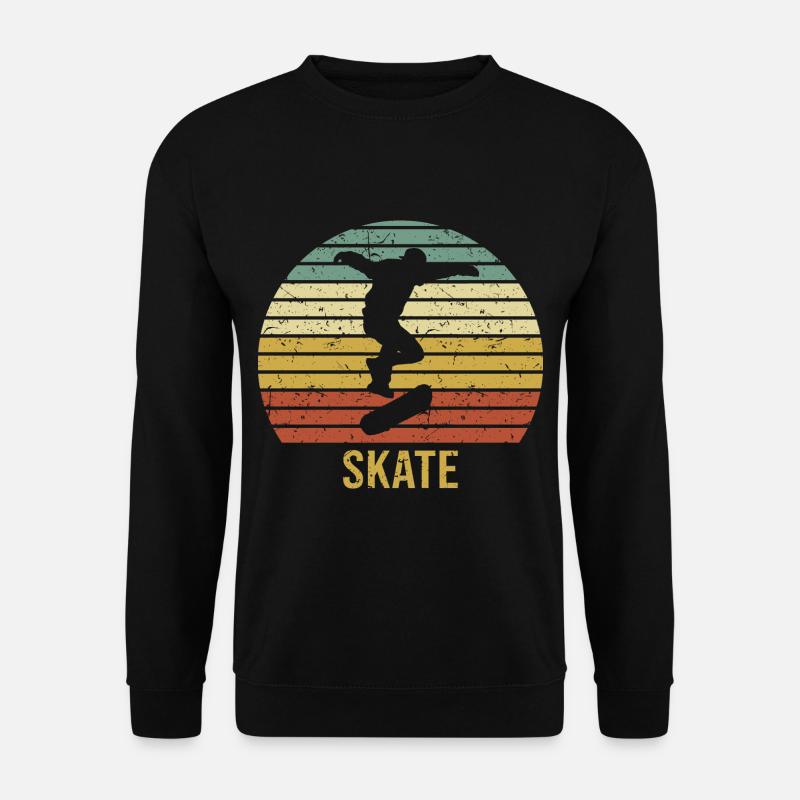 Retro Skater Cooles Skateboard Jungs Geschenk - Unisex Pullover - Schwarz