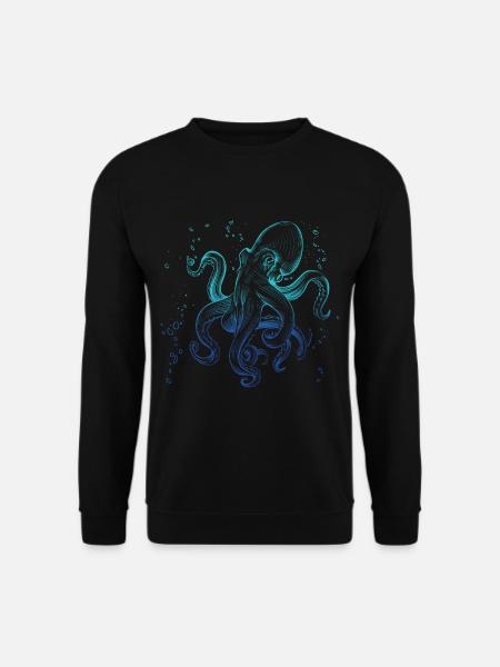 Oktopus Tintenfisch Kunst Polyp Ozean - Unisex Pullover - Schwarz