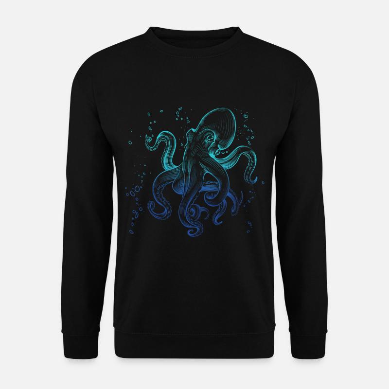 Oktopus Tintenfisch Kunst Polyp Ozean - Unisex Pullover - Schwarz