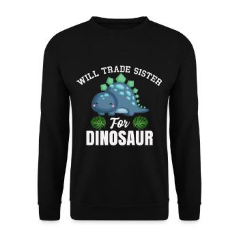 Dinosaur Brother Quote Funny Dino Sister - Unisex Sweatshirt - black - Front - Alina (178cm) & Michal (187cm)