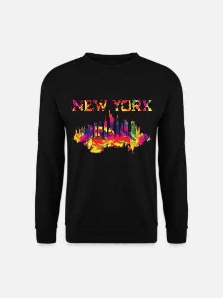 New York City in bunten leuchtenden Farben - Unisex Pullover - Schwarz