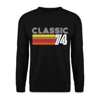 Classic 74 Vintage Birthday Gift 1974 - Unisex Sweatshirt - black - Front - Alina (178cm) & Michal (187cm)