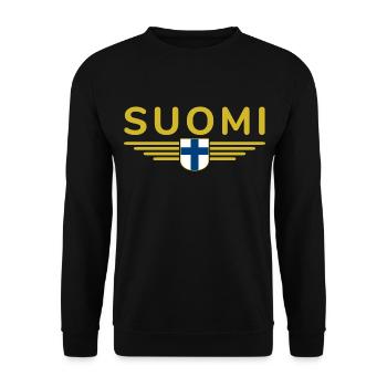 Conception de t-shirts en Finlande – Nordic Style & Nature - Sweat-shirt Unisexe - noir - Devant - Alina (178cm) & Michal (187cm)