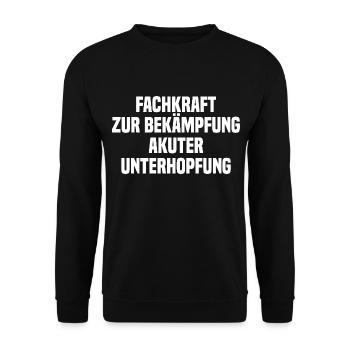 Fachkraft Zur Bekämpfung Akuter Unterhopfung - Unisex Pullover - Schwarz - Vorne - Alina (178cm) & Michal (187cm)