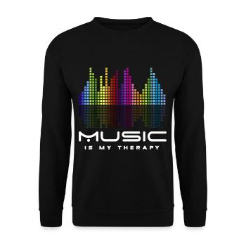 DJ Techno Therapy Music Equalizer edm Party - Unisex Sweatshirt - black - Front - Alina (178cm) & Michal (187cm)