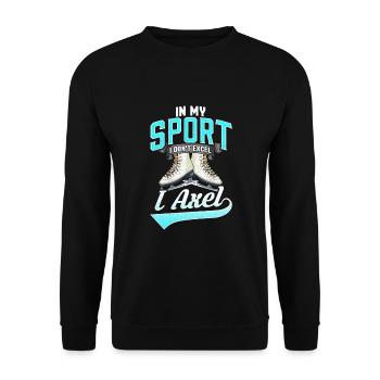 I Axel Eiskunstlauf Eistanz Eiskunstläuferin - Unisex Pullover - Schwarz - Vorne - Alina (178cm) & Michal (187cm)