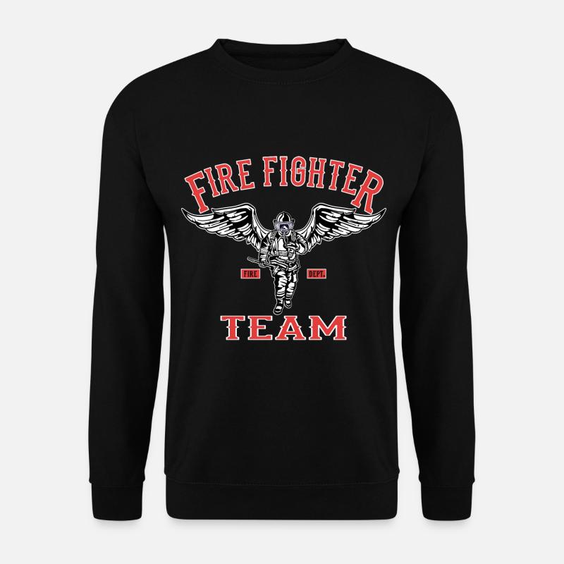 Fire Fighter Team Feuerwehrmann Held Flügel - Unisex Pullover - Schwarz