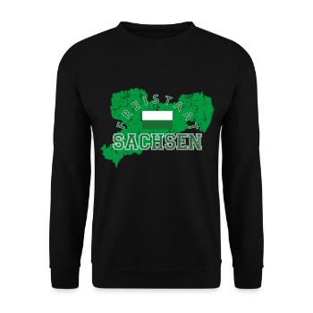 Sachsen - Unisex Pullover - Schwarz - Vorne - Alina (178cm) & Michal (187cm)