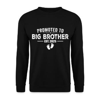 Zum Big Brother befördert wird 2025 – Big Brother - Unisex Pullover - Schwarz - Vorne - Alina (178cm) & Michal (187cm)