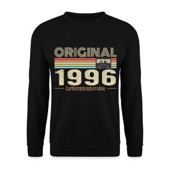 Original 1996 Vintage 1996 Retro Birthday 1996 - Unisex Sweatshirt - black - Front - Alina (178cm) & Michal (187cm)