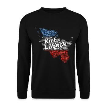 State Schleswig-Holstein Cities and municipalities - Unisex Sweatshirt - black - Front - Alina (178cm) & Michal (187cm)
