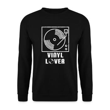 Record Collector: Vinyl Lover - Unisex Sweatshirt - black - Front - Alina (178cm) & Michal (187cm)
