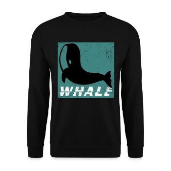 Humpback whale blue whale fin whale gray whale gift whale shark - Unisex Sweatshirt - black - Front - Alina (178cm) & Michal (187cm)