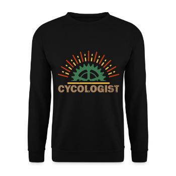 Funny cyclist electric bicycle cyclist Gesche - Unisex Sweatshirt - black - Front - Alina (178cm) & Michal (187cm)