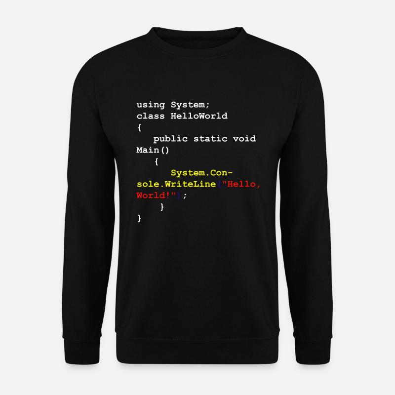 Hello World C# Sharp Entwickler Programm Geschenk - Unisex Pullover - Schwarz