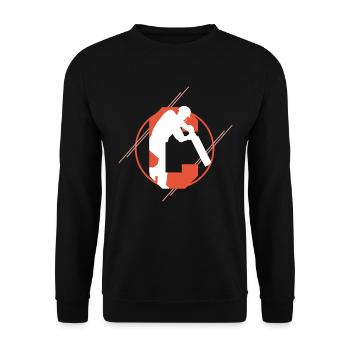 Cricket Cricketspieler Kricket Cricketball Geschen - Unisex Pullover - Schwarz - Vorne - Alina (178cm) & Michal (187cm)