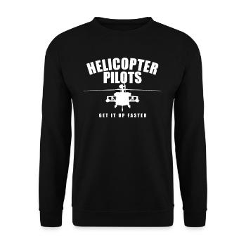 Helicopter gift helicopter helicopter pilot army - Unisex Sweatshirt - black - Front - Alina (178cm) & Michal (187cm)