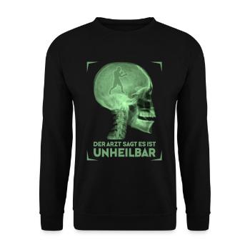 Boxen Sport Boxer Lustiger Spruch - Unisex Pullover - Schwarz - Vorne - Alina (178cm) & Michal (187cm)