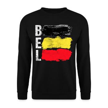 Belgien - Unisex Pullover - Schwarz - Vorne - Alina (178cm) & Michal (187cm)