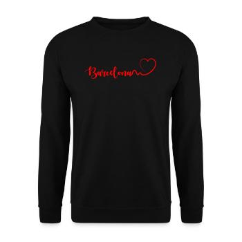 Barcelona Herz Liebe Geschenk - Unisex Pullover - Schwarz - Vorne - Alina (178cm) & Michal (187cm)