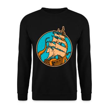 Bateau pirate Kraken - Sweat-shirt Unisexe - noir - Devant - Alina (178cm) & Michal (187cm)