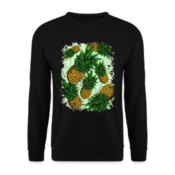 ananas - Sweat-shirt Unisexe - noir - Devant - Alina (178cm) & Michal (187cm)