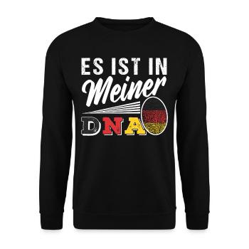 Deutschland Flagge Deutsch Fahne Geschenk DNA - Unisex Pullover - Schwarz - Vorne - Alina (178cm) & Michal (187cm)