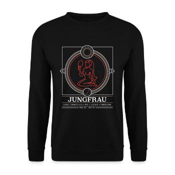 Zodiac Virgo Horoscope Birth Ascendant - Unisex Sweatshirt - black - Front - Alina (178cm) & Michal (187cm)
