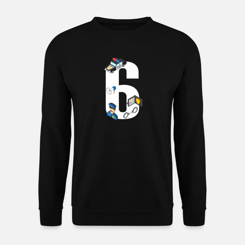 Kindergeburtstag 6 Jahre Polizei Polizist T-Shirt - Unisex Pullover - Schwarz