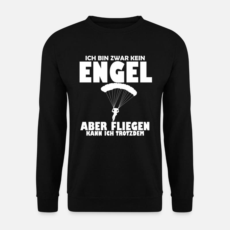 Kein Engel Aber Fliegen Kann Ich Trotzdem - Unisex Pullover - Schwarz